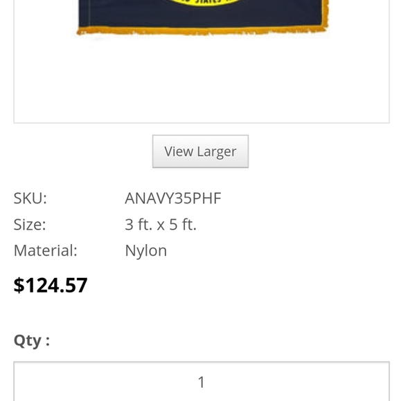 Navy Retired Flag with Gold Fringe US Navy - Picture 8 of 9